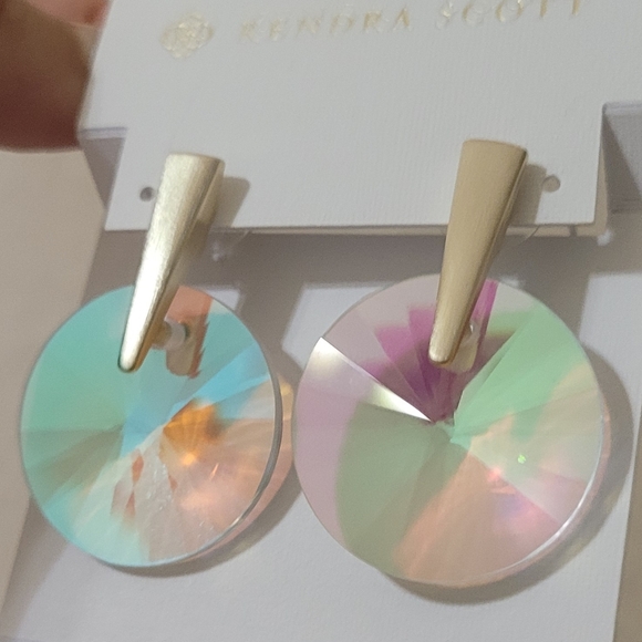 Kendra Scott Dichroic Jolie Earrings Beautiful Faceted Stones - Picture 14 of 15